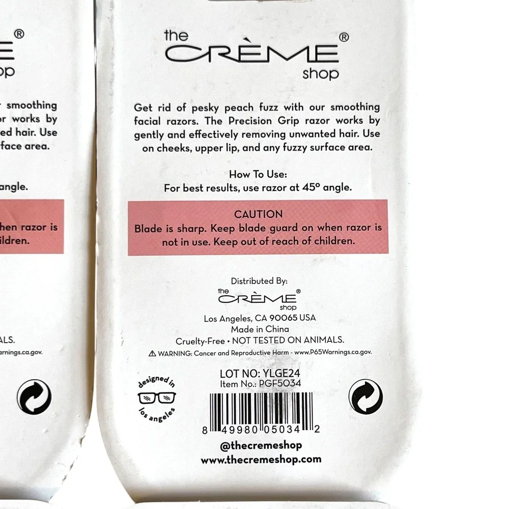 The Creme Shop Precision Grip Facial Hair Razors 4 Packs of 2 Dermaplaning Tools